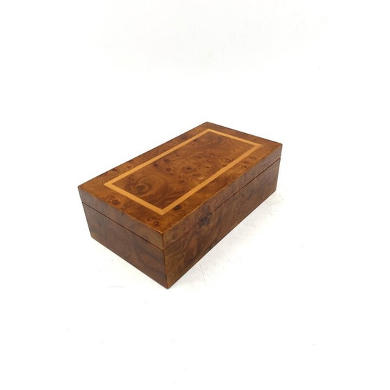 Image 1 of Vintage smoking set in brass and wood, Italy 1970