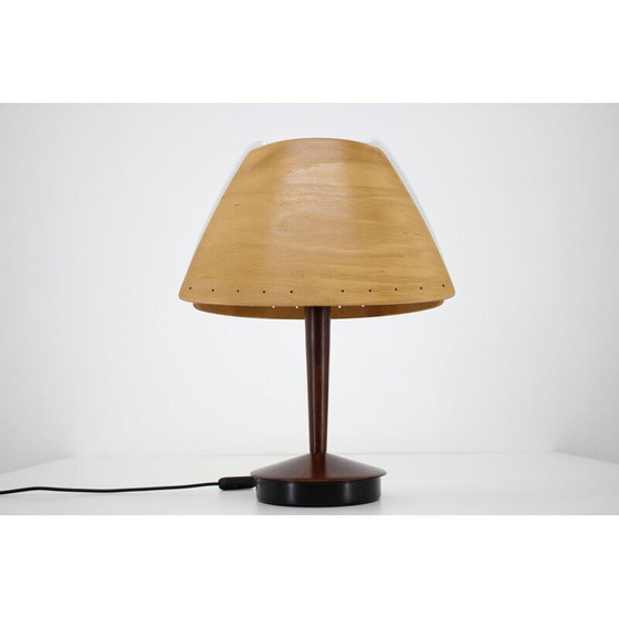 Image 1 of Coppia di lampade da tavolo vintage in legno di Lucid, Francia, anni '70