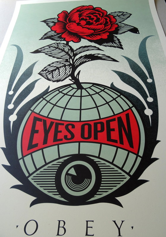 Image 1 of Shepard Fairey ( Obey ) Offset Lithograph - Eyes Open -Hand Signed