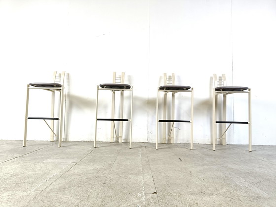 Image 1 of Vintage chrome wire bar stools, 1980s - set of 4
