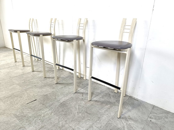 Image 1 of Vintage chrome wire bar stools, 1980s - set of 4