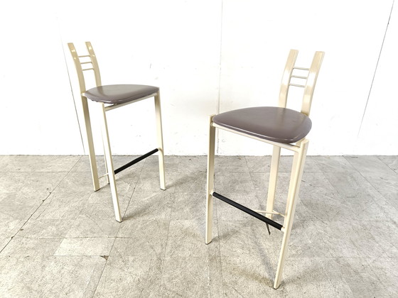 Image 1 of Vintage chrome wire bar stools, 1980s - set of 4