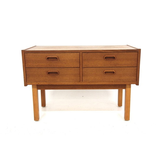 Cómoda vintage de teca y haya, Suecia, 1960