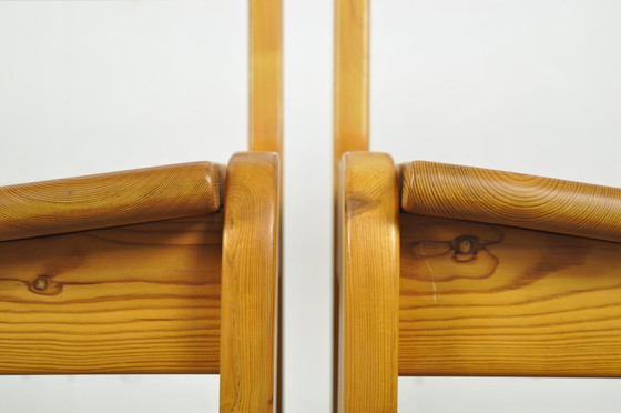 Image 1 of Houtwerk Hattem / Solid Pine Brutalist Dining Table Chairs / Ate Van Apeldoorn / 1970S Netherlands