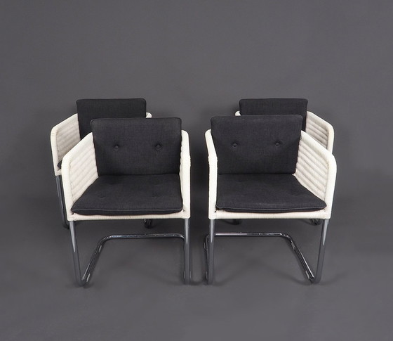 Image 1 of Set of Tecta D43 White Cantilever Chairs