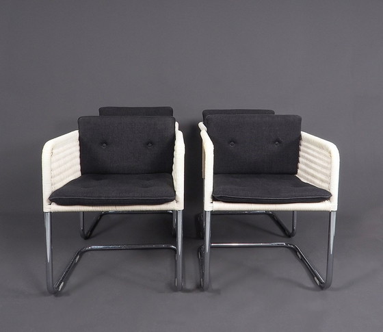 Image 1 of Set of Tecta D43 White Cantilever Chairs