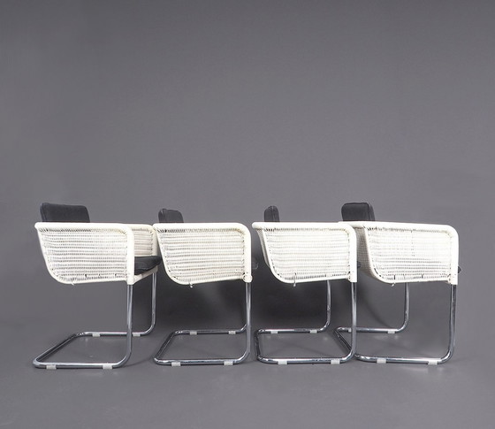 Image 1 of Set of Tecta D43 White Cantilever Chairs