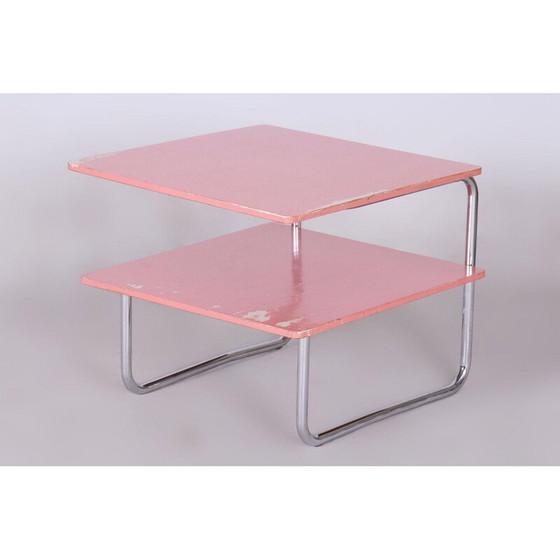 Image 1 of Vintage Bauhaus chrome coffee table for Mücke Melder, Czechoslovakia 1930