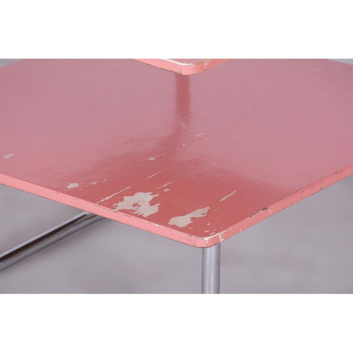 Vintage Bauhaus chrome coffee table for Mücke Melder, Czechoslovakia 1930