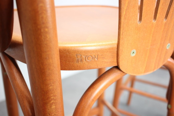 Image 1 of Set Of 2 Vintage Bar Stools By Ton, 1980