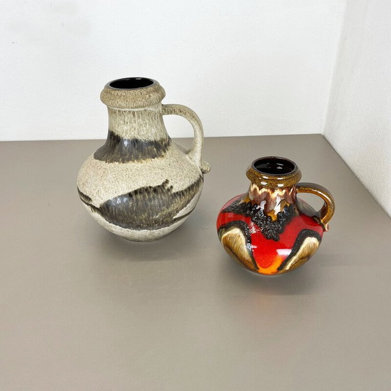 Image 1 of Pair of vintage fat lava ceramic vases by Scheurich, Germany 1970s