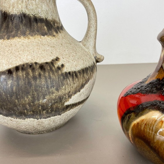 Image 1 of Pair of vintage fat lava ceramic vases by Scheurich, Germany 1970s