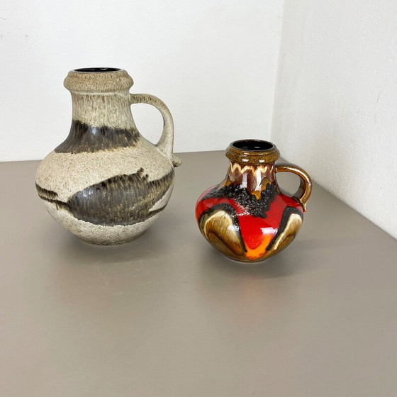 Image 1 of Pair of vintage fat lava ceramic vases by Scheurich, Germany 1970s