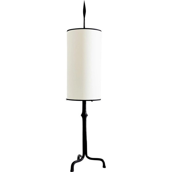 Image 1 of Vintage beaten iron lamp by Francis Dewaele for Les Artisans de Marolles, 1955
