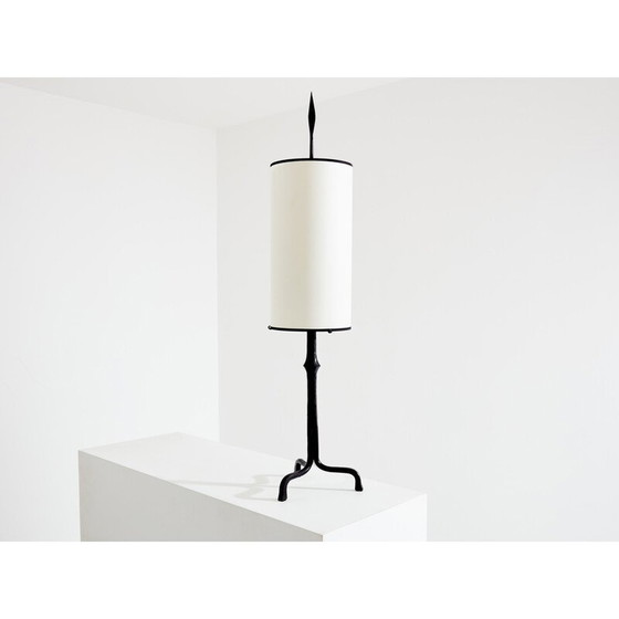 Image 1 of Vintage beaten iron lamp by Francis Dewaele for Les Artisans de Marolles, 1955