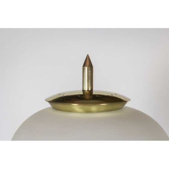 Image 1 of Vintage floor lamp in opaline and golden brass, Italy 1950