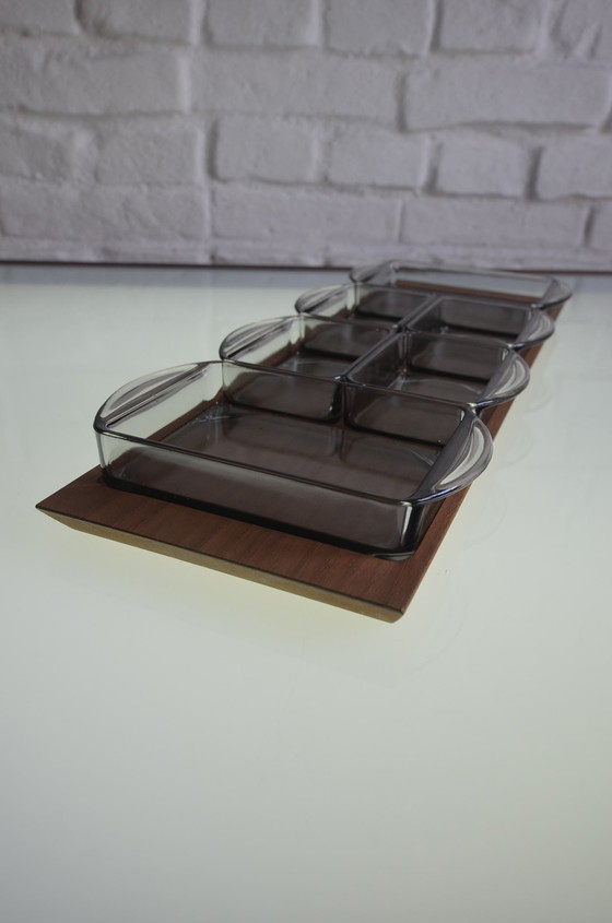 Image 1 of Plateau de buffet en teck Vintage