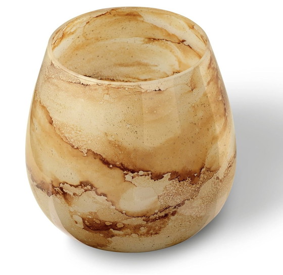 Image 1 of Vase - Verre Blanc Chaud Soufflé À La Bouche