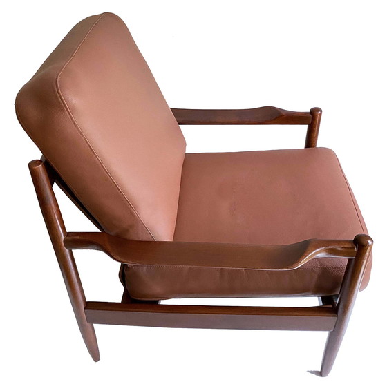 Image 1 of 2x  Vintage Danish Modern Chairs, Teak and Leather