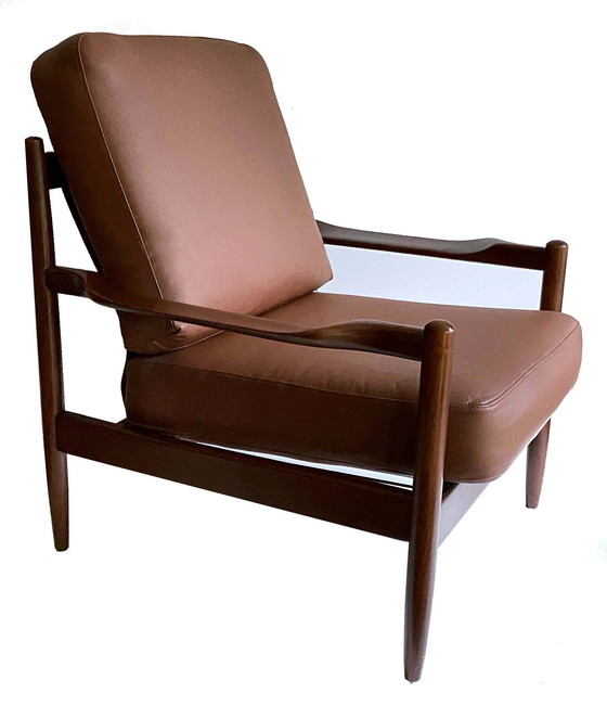 Image 1 of 2x  Vintage Danish Modern Chairs, Teak and Leather