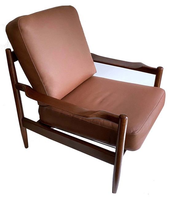 Image 1 of 2x  Vintage Danish Modern Chairs, Teak and Leather