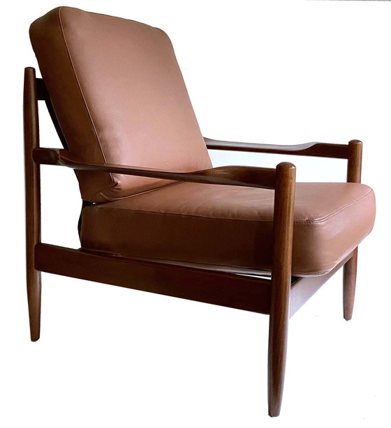 Image 1 of 2x  Vintage Danish Modern Chairs, Teak and Leather