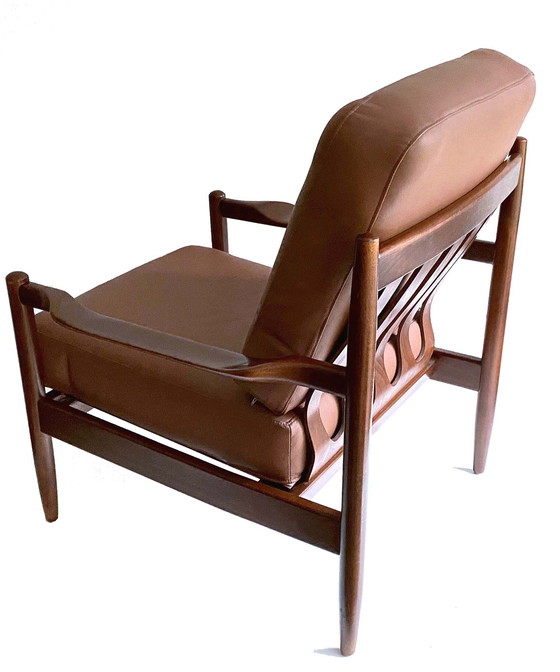 Image 1 of 2x  Vintage Danish Modern Chairs, Teak and Leather