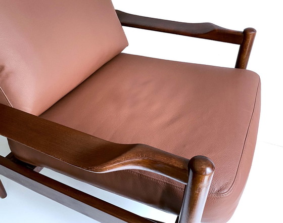 Image 1 of 2x  Vintage Danish Modern Chairs, Teak and Leather