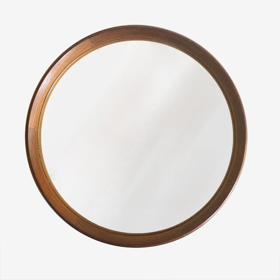 Image 1 of Swedish Round Teak Mirror, 1960s