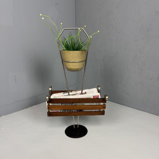 Image 1 of Vintage '60S Plant Stand/Magazine Rack Teak
