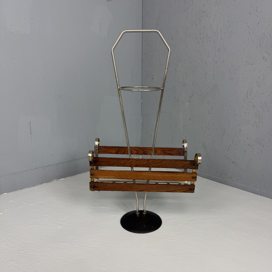 Image 1 of Vintage '60S Plant Stand/Magazine Rack Teak