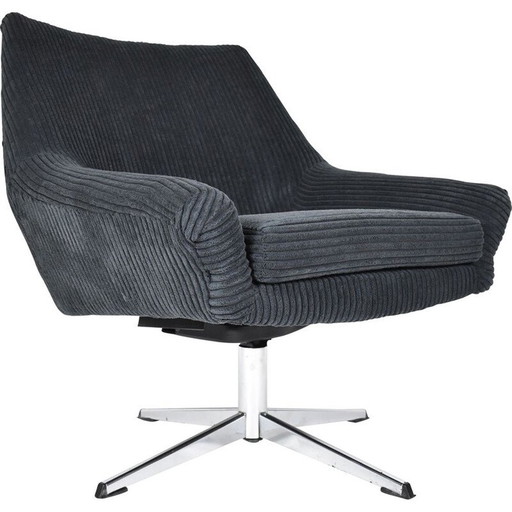 Vintage armchair Shell DDR Black Cord, Deutsche Democratic Republic 1960s