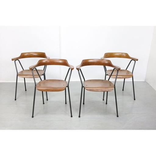 Set of 4 vintage 4455 dining chairs by Niko Kralj for Stol Kamnik, 1970s