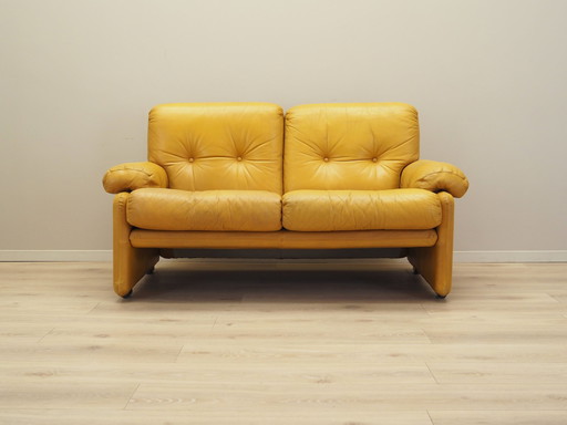 Yellow Leather Sofa, Italian Design, 1960S, Manufacturer: B&B Italia, Designer: Tobia Scarpa