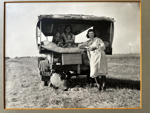 Dorothea Lange, Photograph With Stamp Reproduced From The Collection Of Library Of Congress,