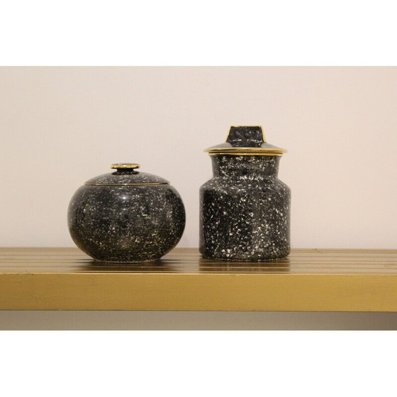 Image 1 of Coppia di vasi vintage in ceramica decorati a mano di Vicenza, Italia 1940