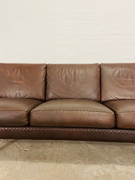 Image 1 of Vintage Danish Mid Century Retro Aage Christiansen (Matador) Leather Sofa 60S