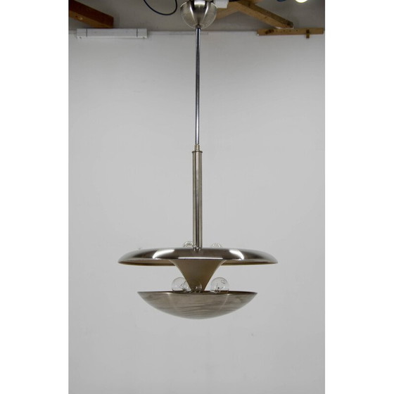 Image 1 of Vintage Bauhaus brass chandelier by Frantisek Anyz for Ias, 1920