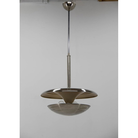 Image 1 of Vintage Bauhaus brass chandelier by Frantisek Anyz for Ias, 1920
