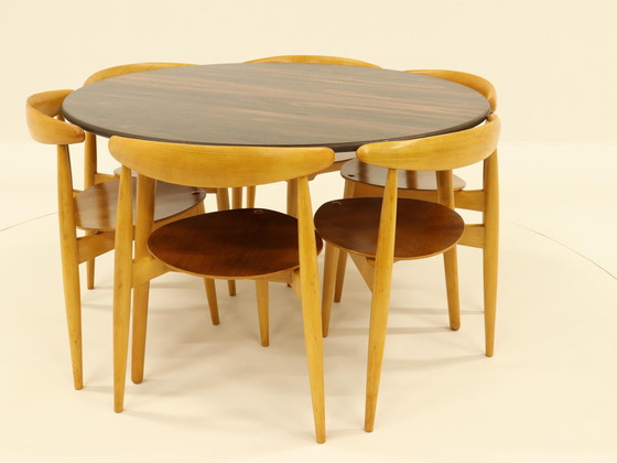 Image 1 of Heart Dining Set By Hans Wegner For Fritz Hanse, Denmark, 1960S