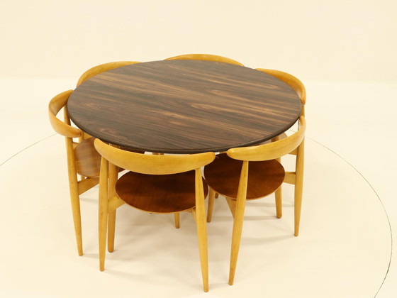 Image 1 of Heart Dining Set By Hans Wegner For Fritz Hanse, Denmark, 1960S