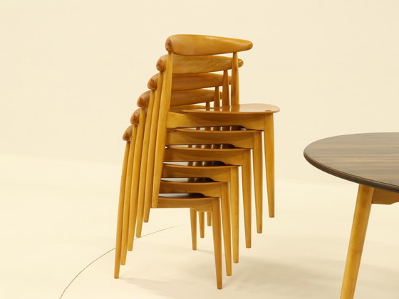 Image 1 of Heart Dining Set By Hans Wegner For Fritz Hanse, Denmark, 1960S