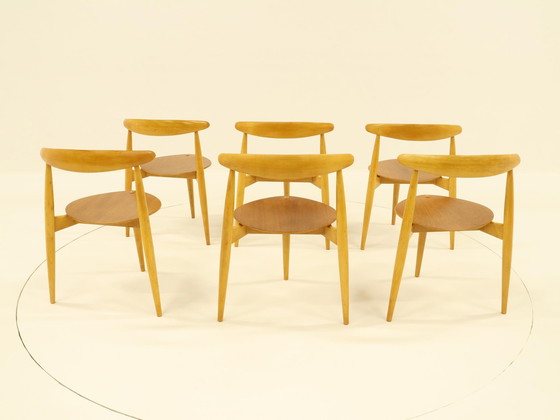 Image 1 of Heart Dining Set By Hans Wegner For Fritz Hanse, Denmark, 1960S