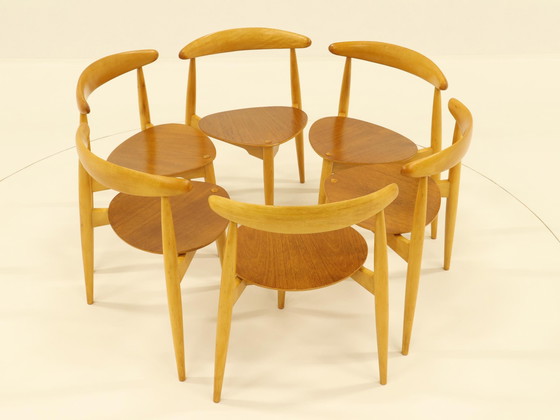 Image 1 of Heart Dining Set By Hans Wegner For Fritz Hanse, Denmark, 1960S