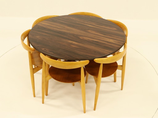 Heart Dining Set By Hans Wegner For Fritz Hanse, Denmark, 1960S