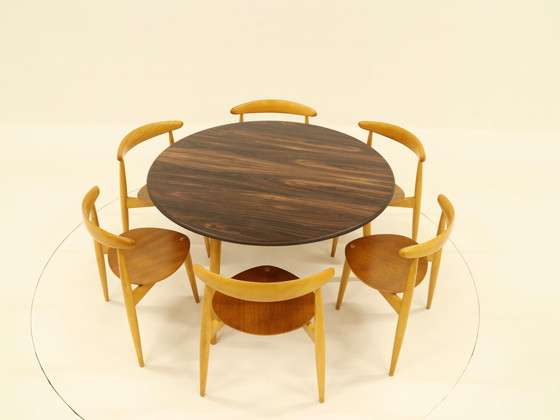 Image 1 of Heart Dining Set By Hans Wegner For Fritz Hanse, Denmark, 1960S