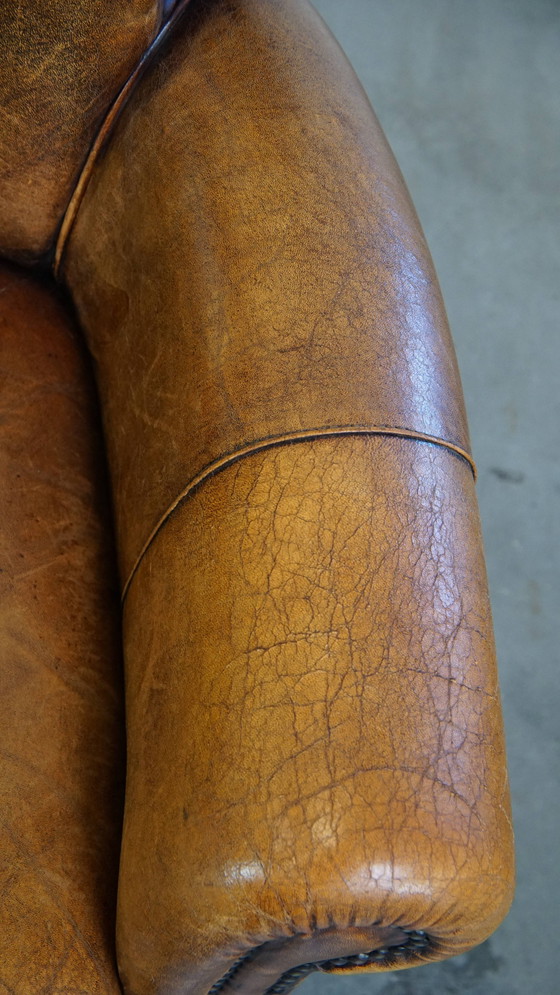 Image 1 of Vintage Sheepskin Leather 2 Seater Sofa