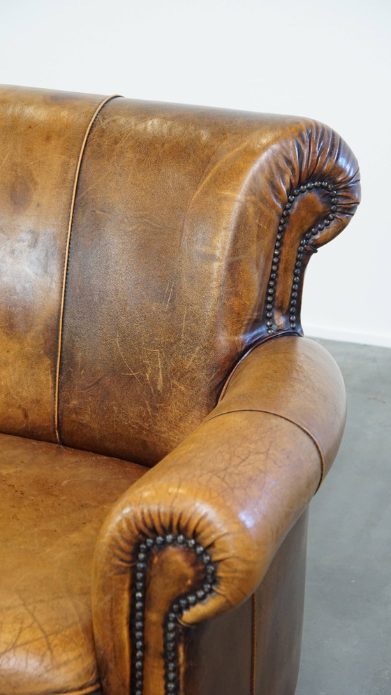 Image 1 of Vintage Sheepskin Leather 2 Seater Sofa