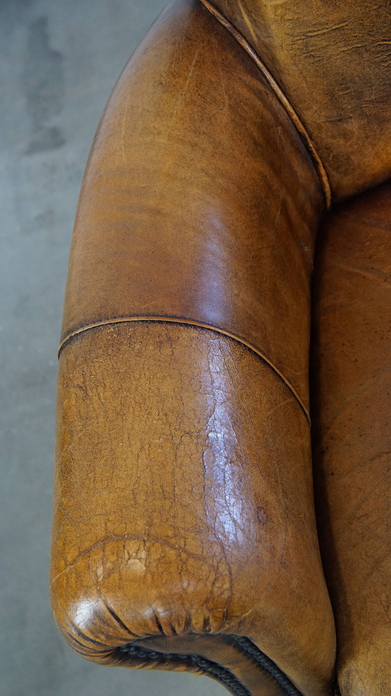 Image 1 of Vintage Sheepskin Leather 2 Seater Sofa