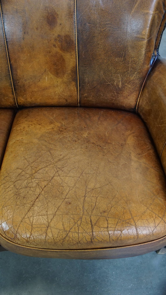 Image 1 of Vintage Sheepskin Leather 2 Seater Sofa